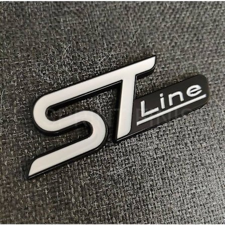 Sort Hvid St Line Mærke Metal Emblem Til Ford Fiesta Focus Edition Puma X