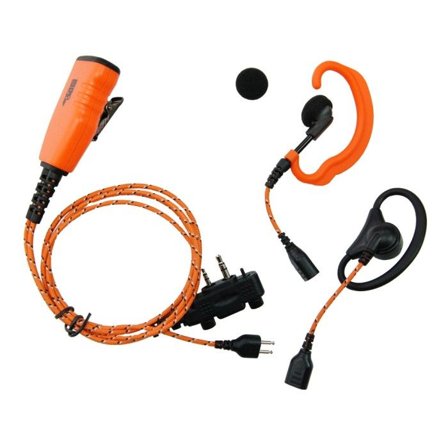 ProEquip PRO-U610LS / LA Oransje stoffkabel, 3-i-1 med 2 ørebøyler / Peltor-tilkobling