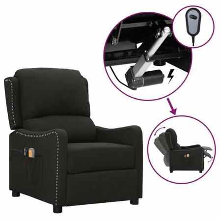 Vidaxl Elektrisk Massagefåtölj Svart Tyg Svart