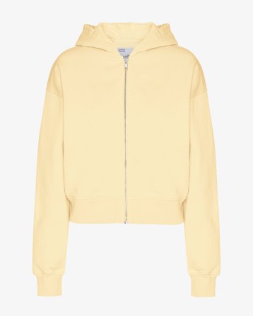 Organic Crop Zip Hood - Soft Yellow XS