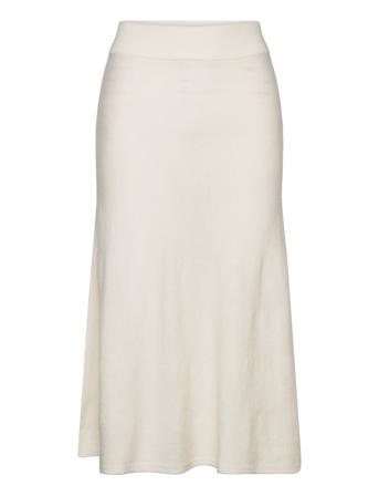 Superfine Lambswool Skirt Skirts Knitted Skirts Creme GANT*Betinget Tilbud