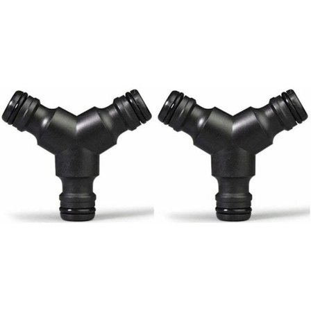Plast Snap-on Slangesplitter (3-veis) Y Hann Hageslangekobling Y-kobling 2-pakning