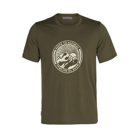 Icebreaker Men's Merino Tech Lite II Short Sleeve T-Shirt Move to Natural Mountain Men short-sleeved sweaters Green XXL