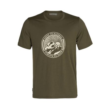 Icebreaker Men's Merino Tech Lite II Short Sleeve T-Shirt Move to Natural Mountain Men short-sleeved sweaters Green S