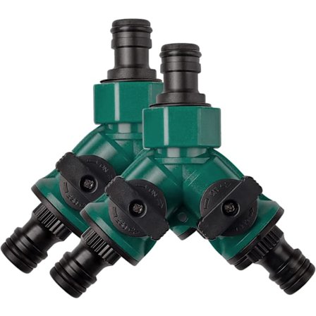 2-osainen letkuliitin sulkuventtiilillä - Pikaliitin - Puutarhaletku - Puutarhaletkuliitin - 3/4 tuuman hanalle