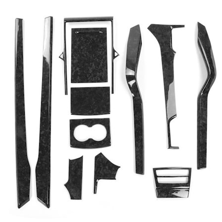 12 kpl Taottu Hiilikuitu Auto Sisustus Koristelu Koko Sarja Sopii Tesla Model X 2016‐2020