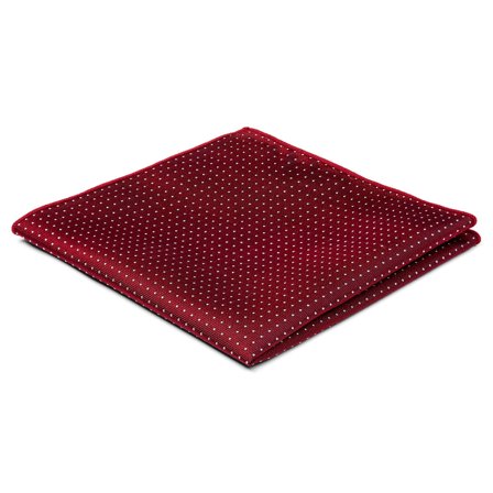 Fazzoletto da taschino in seta rossa con fantasia a pois per uomini - Fazzoletti da taschino fantasia