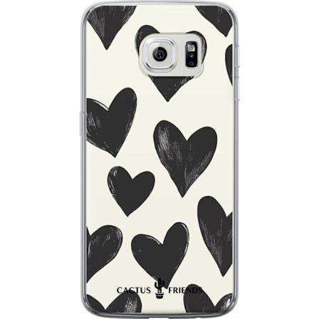 Kompatibelt Mobildeksel til Samsung Samsung Galaxy S6 edge Cactus and Friends - Bold Black Love Pattern