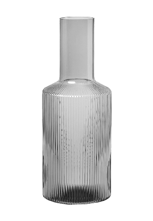 Ferm Living Ripple Carafe - Smoked Grey Serveringstillbehör Grå Ø: 9 x H: 24 cm