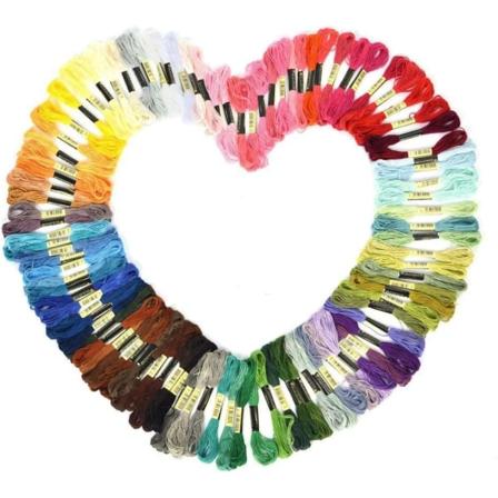 Galaxy 100 farger korssting bomullsbroderitråd Tråd Brokiga sygarn