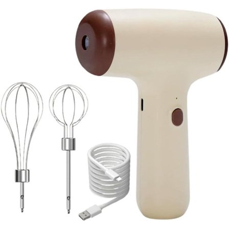Trådløs elektrisk husholdningsmikser, USB-oppladbar eggvisp, lett, bærbar