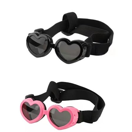 2 stk kjæledyrbriller, vindtett øyebeskyttelse, kjæledyrtilbehør, katt og hund, kule og vakre solbriller, sammenleggbare hundesolbriller rosa + svart