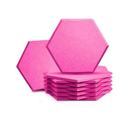 12-pack hexagonala akustikpaneler, 14 x 12 x 0,4 tum högdensitets akustikpaneler ljudisolering