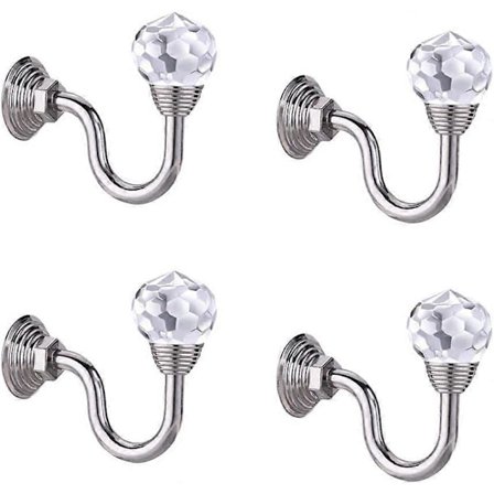 2025 Velegnet 4 stk. Krystal Gardin Holdere Kroge Draperi Bindebånd Kvast Holder