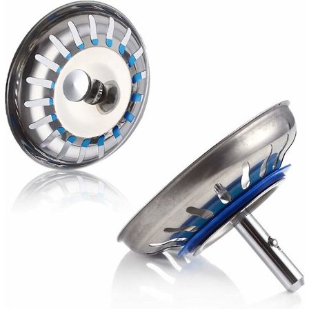 Diameter 80mm Rustfritt Stål Vask Propp 2stk Sil Propp