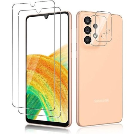 2-pak hærdet glas + 2-pak bagkamerabeskytter til Samsung Galaxy A33 5G, anti-ridse uden luftbobler - 9H hårdhedsglas