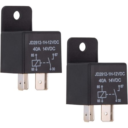 Bilrelä 4-Pin 40 Amp Spst 12v, Modellnr: JD2912-1H-12VDC 40A 14VDC, Automatiska Strömbrytare & Startmotorer, 2-pack