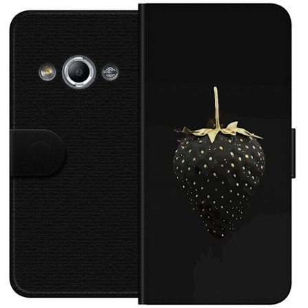 Kompatibelt Lommeboketui til Samsung Galaxy Xcover 3 Svart jordbær i gylden stil