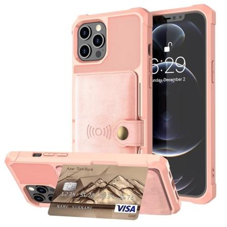 TG Slank og Stilig Etui med Kortlomme - iPhone 12 Pro Max Rose Gold