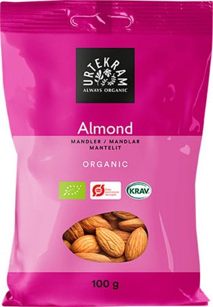 Urtekram Mandler søde spanske Ø 100 g, Helse & Madvarer, Nødder, Mandler