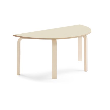 Tisch ELTON halbrund, 1200x600x530 mm, Laminat Birke, Birke