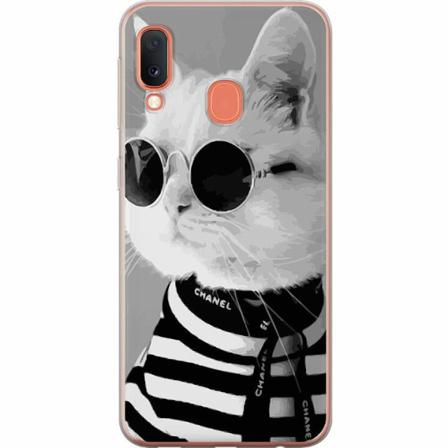Samsung Galaxy A20e Mjukt Skal - Fancy Cat