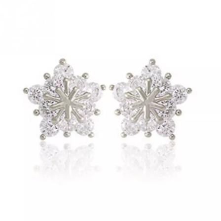 Silver Örhängen Till Jul/christmas - Stjärna / Snöflinga Med Cz Silver