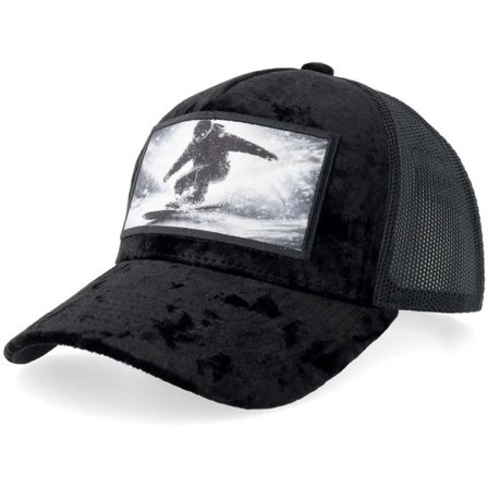 Calza Pennello - Svart trucker Keps - Snowboarding Velvet Black A-Frame Trucker @ Hatstore