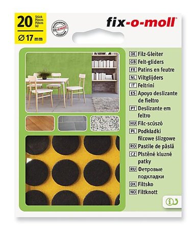 FIX-O-MOLL FILT TIL STOL&BORD Ø17MM BRUN 20STK FIX-O-MOLL