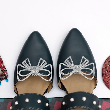 1 par rosett sko clips strass bröllop brud sko berlocker dam skor