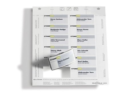 Durable Instick 75x40mm 240/fp - Lyreco - Kontorsmöbler och inredning - Namnskyltar och korthållare - Namnbrickor