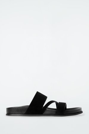 COS Women's Multi-Strap Suede Sandals in Black
