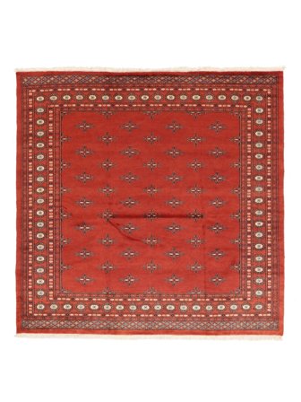 Anudada A Mano Pakistan Bukara 2Ply Alfombra 195X200 De Lana Rojo Oscuro/Marrón