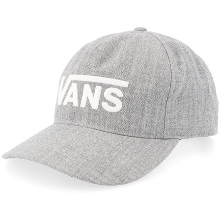 Vans - Grå unconstructed Keps - Drop V Logo Cement He A-Frame Dad Cap @ Hatstore