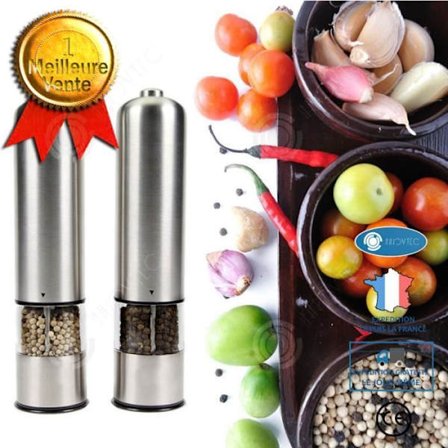 INN Elektrisk Peberkværn Salt- og Peberkværn Sæt af Automatiske Justerbare Krydrekværne i Rustfrit Stål