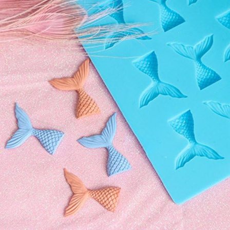 *Sjöjungfru Stjärt Silikonform, Non-Stick BPA Fri Choklad Gelé Godis*