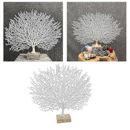 Plastik Koral Skulptur Bordplade Ornament Dekor Bordplade Figur Orange