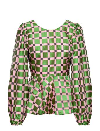 Gara, 1494 Glitter Organza Bluse Langærmet Multi/mønstret STINE GOYA