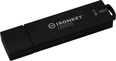 Kingston IronKey D500S - USB-flashstasjon - 16 GB - TAA-samsvar