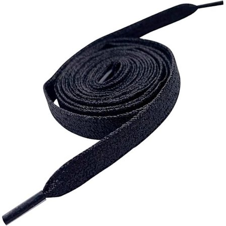 Färgglada metallglitter platta skosnören svarta, 115 cm långa, lämpliga för barn- och damsportskor, dansskor och skateboard skor