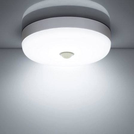 LED loftlampe med bevægelsessensor 18W 1500LM 6500K Kold hvid IP56 Vandtæt rund LED-lampe til loft udendørs indendørs trappe badeværelse garage