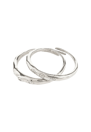 Pilgrim FIRE ring 2-in-1 set, silver-plated Smycken & klockor Dam Silver ONESIZE