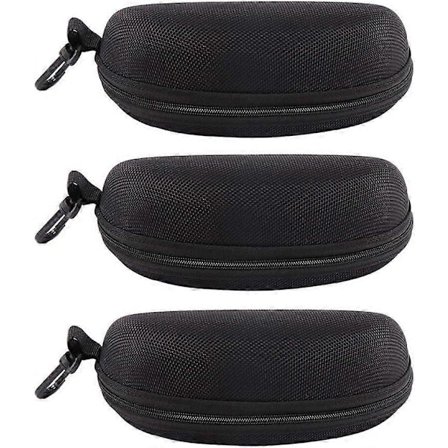Pakke med 3 solbrilleetuier Lynlås Hårdt Etui med Bælteklips