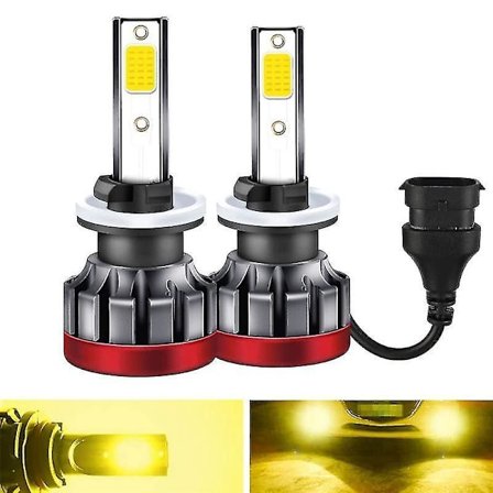 Led Tågeforlygtepære Gul 3000k 55w 3600 Dob Chip Ekstremt Udskiftning Vandtæt (880 881)