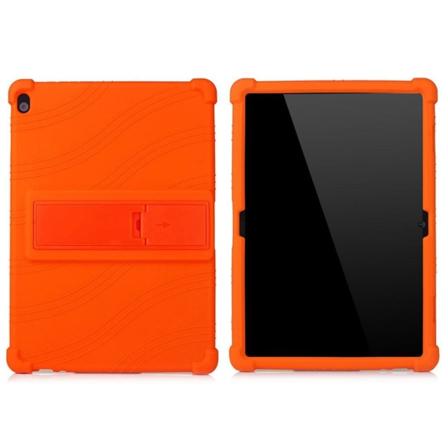 Silikoni slide-out kickstand design tapauksessa Lenovo Tab M10 - Oranssi Orange