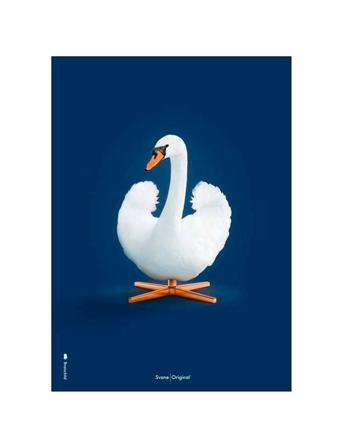 The Swan Bdark Blue Home Decoration Posters & Frames Posters Animals Monivärinen/Kuvioitu Brainchild