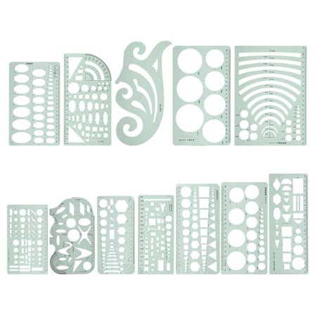 12 stk. lineal sæt kurveformet gradering lineal til syning mønster design tegne skabelon