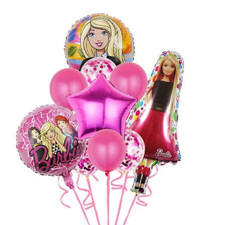 8 stk. Barbie Folieballonger Bursdagsfest Dekorasjoner Utstyr