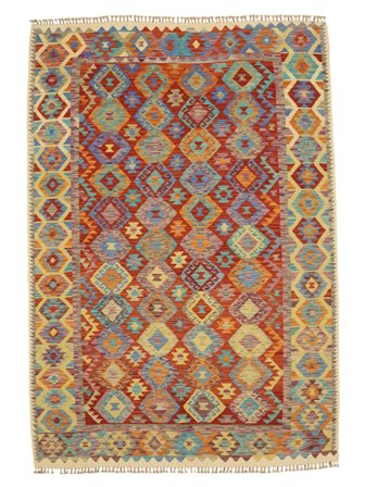 Alfombra Oriental Kilim Afghan Old Style 216X300 Marrón/Naranja (Lana, Afganistán)