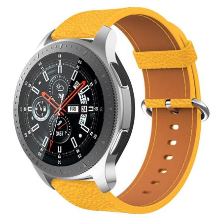 Samsung Gear S3 Classic / S3 Frontier / Galaxy Watch 46mm ægte læder Urrem - Gul